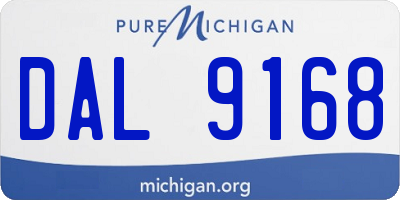 MI license plate DAL9168