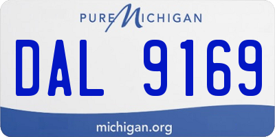 MI license plate DAL9169