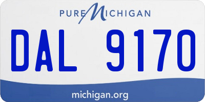 MI license plate DAL9170