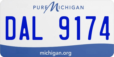 MI license plate DAL9174