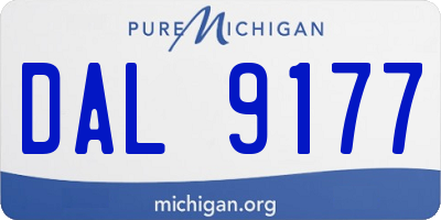 MI license plate DAL9177