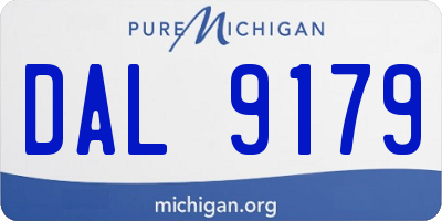 MI license plate DAL9179