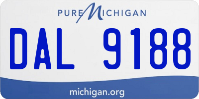 MI license plate DAL9188