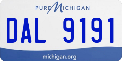 MI license plate DAL9191