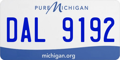 MI license plate DAL9192