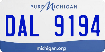 MI license plate DAL9194