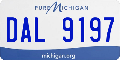 MI license plate DAL9197
