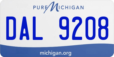 MI license plate DAL9208