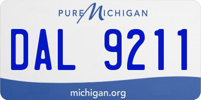 MI license plate DAL9211