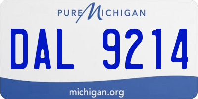 MI license plate DAL9214