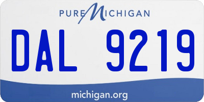 MI license plate DAL9219