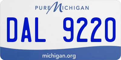 MI license plate DAL9220
