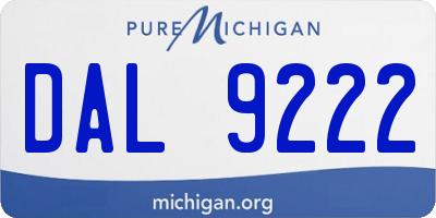 MI license plate DAL9222