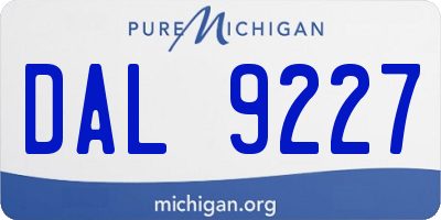 MI license plate DAL9227