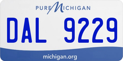 MI license plate DAL9229