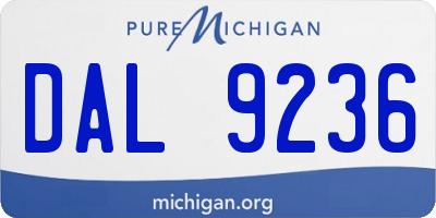 MI license plate DAL9236