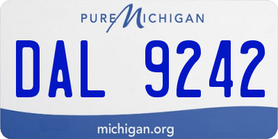 MI license plate DAL9242