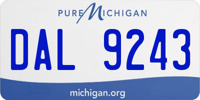 MI license plate DAL9243