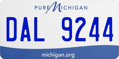 MI license plate DAL9244