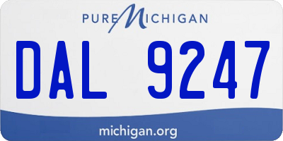 MI license plate DAL9247