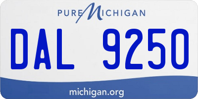 MI license plate DAL9250