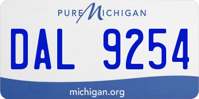MI license plate DAL9254