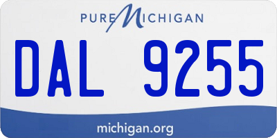 MI license plate DAL9255
