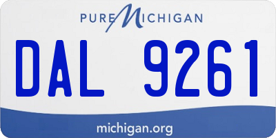 MI license plate DAL9261