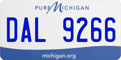 MI license plate DAL9266