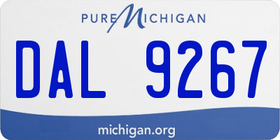 MI license plate DAL9267