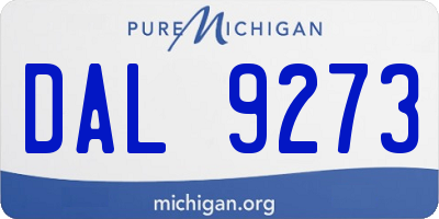 MI license plate DAL9273