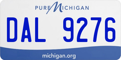 MI license plate DAL9276