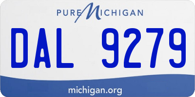 MI license plate DAL9279