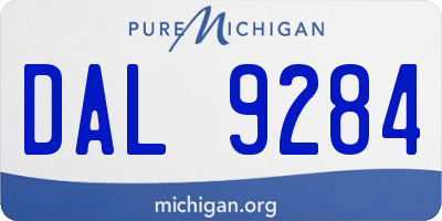 MI license plate DAL9284