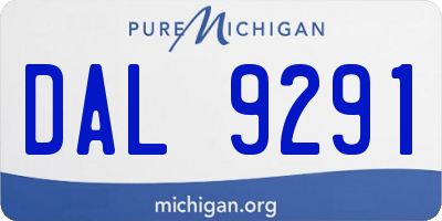 MI license plate DAL9291