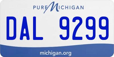 MI license plate DAL9299