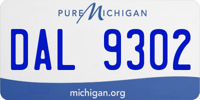 MI license plate DAL9302