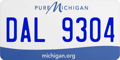 MI license plate DAL9304