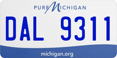 MI license plate DAL9311