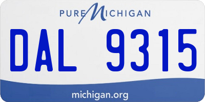 MI license plate DAL9315