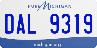 MI license plate DAL9319