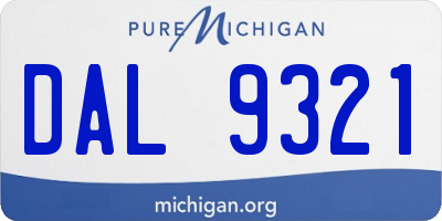MI license plate DAL9321