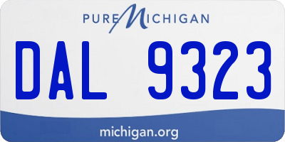 MI license plate DAL9323