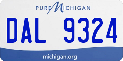 MI license plate DAL9324