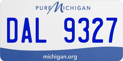 MI license plate DAL9327