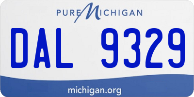 MI license plate DAL9329
