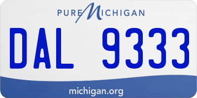MI license plate DAL9333