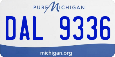 MI license plate DAL9336