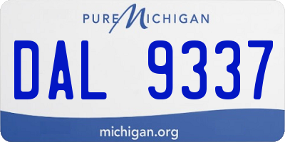 MI license plate DAL9337