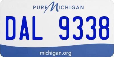 MI license plate DAL9338